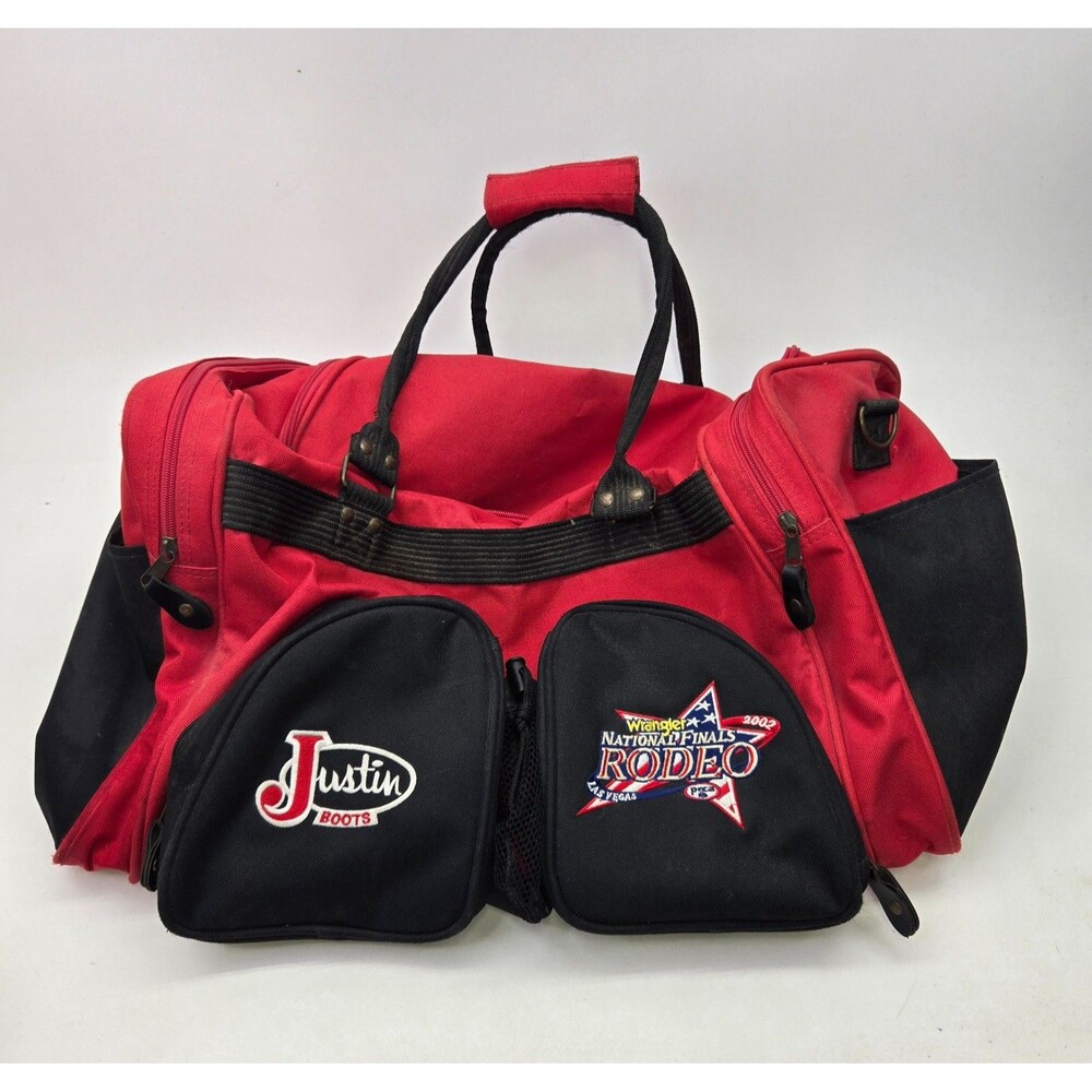 Justin Boots Wrangler NFR Rodeo Duffel Bag 2002 Las Vegas 20x12x12